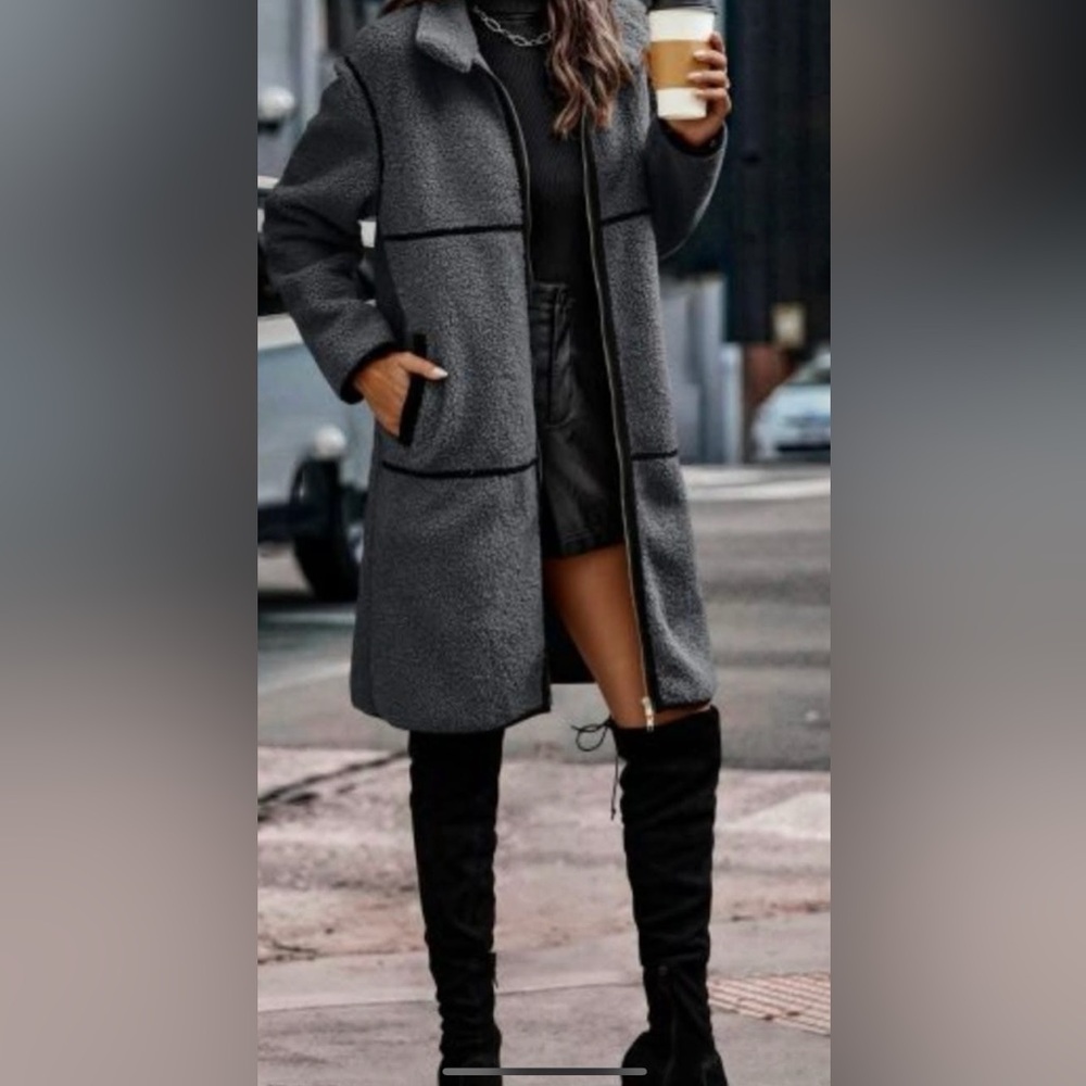 NWOT Knee Length Sherpa Coat